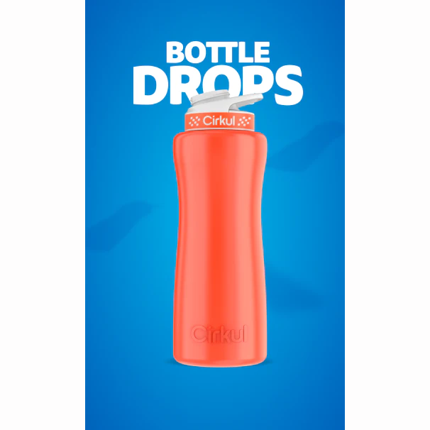 Limited Edition: 32oz. Neon Orange-Red Stainless Steel Bottle & Lid - Image 2